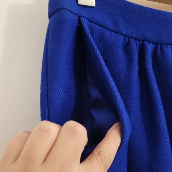 Milly Gathered Mini Skirt Cobalt Blue - Picture 4 of 11